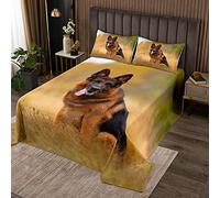 Homemissing, copriletto trapuntato per cani con pastore tedesco e coperta trapuntata per letto king size