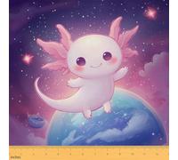 Homemissing Cute Axolotl Tessuto 920x150cm Galaxy Planet Space Tessuti Per Cucire Crafting Kawaii Salamandra Decorazione All ' Aperto Impermeabile Per Progetti Fai Da Te A Casa Dreamy Starry