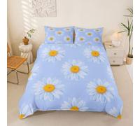 Homemissing Daisy Set Copripiumino 135x200cm | Botanico Florali Stampaed Reversibile 2 Pezzi Botanico Florali Stampaed con 1 federa 51x75cm Tema naturale Blu Giallo Bianco