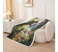 Homemissing Dinosauro Coperta 130x150cm 3D stampa digitale Coperta Morbida per ragazzi ragazze giungla Dino Coperte selvaggio animale camera decorazione traspirante morbida