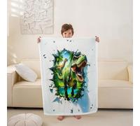 Homemissing Dinosauro Coperta 130x150cm Ragazzi Ragazze Stampa Digitale 3d Coperta Morbida Traspirante Morbido Giungla Dino Coperte Selvaggio Animale