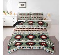 Homemissing Disegno nativo americano sud-ovest Letto Trapuntato Tutta la stagione Geometrica sud-ovest Set Piumini 135x200cm Tradizionale Navajo Occidentali Aztec Camera da letto Decorazione