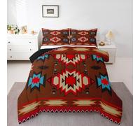 Homemissing Disegno nativo americano sud-ovest Set Piumini 135x200cm Letto Trapuntato geometrico sud-ovest per ragazzi ragazze della stanza Boho in morbida traspirante tutta la stagione