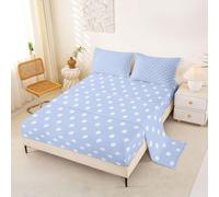 Homemissing Dot modello Set Lenzuola 135x200cm blu per ragazzi ragazze geometrico Lenzuolo striscia linea camera da letto decorazione moderna arte astratta
