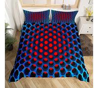 Homemissing Faggio Geometrica Copripiumini Stereoscopic Dense Hole Ragazzi Bambini Set Copripiumino 135x200cm Blu Rosso Circle Copripiumone tridimensionale Faggio con un senso del 3D Stampato