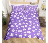 Homemissing Fiore del fumetto animato Copripiumone Morbido floreale fiore selvatico botanico Set Copripiumino 230x220cm carino Kawaii camera decorazione traspirante morbida microfibra leggera