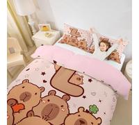 Homemissing Funny Capybaras Set Copripiumino 120x150cm Cartoon Capybara Copripiumone Morbido Lettera Iniziale L Copripiumini Decorazione Della Stanza Microfibra Leggera Morbida