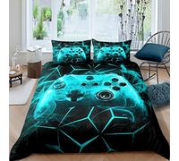 Homemissing Gamer Copripiumini Youth Game Copripiumone Morbido Ragazzi e Bambini Video Game Set Copripiumino 135x200cm Decorazione di Geometria di Lusso