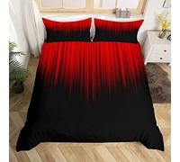 Homemissing Géométrique Résumé Ombre Décoratif Copripiumini 120x150cm Doux Rosso Noir Strié Comme Quadratisch Set Copripiumino Enfant Vie Room Modern Sets Housse Couette Décor Parure