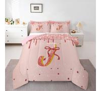 Homemissing Glitter Bow Set Piumini 200x200cm Cute Coquette Bowknot Letto Trapuntato Personalizzato Iniziale J Piumino 4 Stagioni Girly Bow Camera da letto Decor Cute Dreamy Princess Style