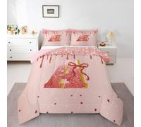 Homemissing Glitter Bow Set Piumini 200x200cm Cute Coquette Bowknot Letto Trapuntato Personalizzato Iniziale A Piumino 4 Stagioni Girly Bow Camera da letto Decor Cute Dreamy Style Princess