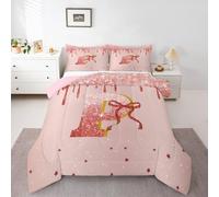 Homemissing Glitter Bow Set Piumini 230x220cm Cute Coquette Bowknot Letto Trapuntato Personalizzato Iniziale P Piumino 4 Stagioni Girly Bow Camera da letto Decor Cute Dreamy Princess Style