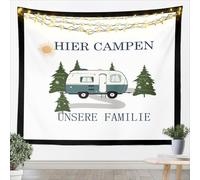 Homemissing Happy Camping Tapestry Large 147 x 200 pollici Camper Wall Cloth RV Camping per camera da letto soggiorno Residence Arazzo decorativo Camper Accessori per rimorchio