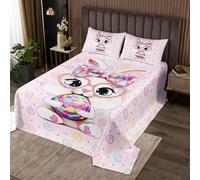 Homemissing Happy Easter Copriletto 260x240cm Cute Rabbit per ragazzi ragazze rosa Trapuntato Easter Eggs Room Decor traspirante morbida microfibra leggera 3 pezzi