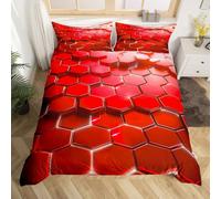 Homemissing Kids Geometric Pattern Set Copripiumino 120x150cmModern Honeycomb Comforter Cover Boys Girls Abstract Duvet Cover Teens Bedroom Per DecorBed Set With 1 Pillow Case Senza Trapuntina