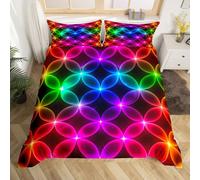 Homemissing Kids Sparkling Set Copripiumino 200x200cmNeon Light Duvet Cover Boys Girls Cool Glitter Comforter Cover Teens Bedroom Per DecorBed Set With 2 Pillow Case Senza Trapuntina