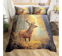 Homemissing Kinder Hirsch Jagd Copripiumini 200x200cm Wildlife Jäger Hirsch Betten Set Jungen Mädchen Schlafzimmer Zimmer Dekor3d Wild Tier Bedding Set Microfiber Weich