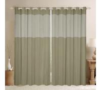 Homemissing Light marrone Geometrica Tenda Oscurante da Interno 168Lx183cm | Ombre Stripe Termiche Isolanti Caldo e Freddo arte moderna Attenuano i Rumori astratto per Camera e Soggiorno