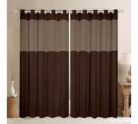 Homemissing marrone Geometrica Tenda Oscurante da Interno 168L x 183cm | Ombre Stripe Termiche Isolanti Caldo e Freddo arte moderna Attenuano i Rumori astratto per Camera e Soggiorno