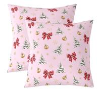 Homemissing Merry Christmas, 2 federe per cuscini con fiocco, per divano, divano, decorazione per camera da letto, 60 x 60 cm