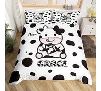 Homemissing mucca stampata bianco e nero Copripiumini vacca morbida e leggera set 2 Federa Set Copripiumino 200x200cm