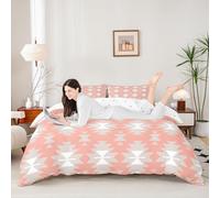 Homemissing Occidentale Copripiumone Morbido sud-occidentale azteco Set Copripiumino 230x220cm per ragazzi geometrico vintage boho tribale rustico camera da letto decorazione arancione grigio