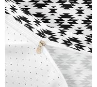 Homemissing Occidentale Copripiumone Morbido sud-ovest azteco per ragazzi ragazze geometrico vintage Set Copripiumino 120x150cm Boho tribale rustico decorazione camera nero bianco, senza comodità