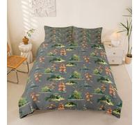 Homemissing Pesce Pike Set Copripiumino 230x220cm Bass Big Fish Copripiumone Morbido morbido pesca e caccia Copripiumini 3 pezzi fiore grigio camera da letto decorazione pescatore pesce uomo