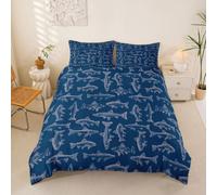 Homemissing Pesce Pike Set Copripiumino 260x220cm Bass Big Fish Copripiumini per ragazzi ragazze pesca e caccia Copripiumone Morbido 3 pezzi Blu Decorazione camera