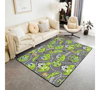 Homemissing Playing Auto Tappeto Camera da Letto 100x150cm | Road Building Moderno Lavabile Rettangolare Road e Traffic Tappeto da Interno Autotone animato City Map Soft Non-slip