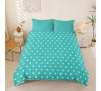 Homemissing Polka Dots Bianco Blu Teal Copripiumone Morbido Ragazze Ragazze Macchie Circolo Set Copripiumino 200x200cm Respirabile Morbido Polka Dots Copripiumini 3pcs Decorazione Camera Da Letto