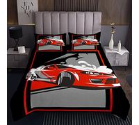 Homemissing Race Sports Car Quilted Bedspread Set Copriletto Trapuntato per Bambini Ragazzi e Ragazze con Tema Auto Sportive Singolo