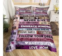 Homemissing Regalo per Ragazza Compleanno Mamma San Valentino Copripiumini Tu sei il mio sole rosa Copripiumone Morbido 2 Federa Set Copripiumino 200x200cm