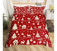 Homemissing Rossoe Weihnachten Copripiumini 260x220cm Hirsch Baum Schneeflocke Muster Bedding Set Per Kinder Jungen Mädchen Winter Dekor Bedding Set Rustikaleschlafzimmer Sammlung