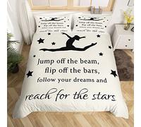 Homemissing Set copripiumino da ginnastica per amante della ginnastica Biancheria da letto per ballerina e ballerino, in microfibra, copriletto, a forma di corpo, bianco, per camera da letto singolo