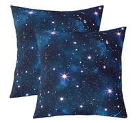 Homemissing Set di 2 federe decorative per cuscini con motivo galassia, 40 x 40 cm, per bambini, per divano, letto, universo, pianeta, cielo stellato, per esterni