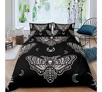Homemissing Set di biancheria da letto boho tarme king uomini gotico teschio set e donne bohemien luna stella consolatore copertura tarme teschio scheletro ossa biancheria da letto & lino 3 pezzi