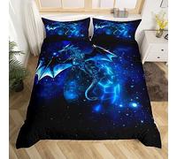 Homemissing Set di biancheria da letto con copripiumino e biancheria da letto per bambini, motivo: galassia, drago, cielo stellato, cielo stellato, animali della giungla, per ragazzi e ragazzi, colore