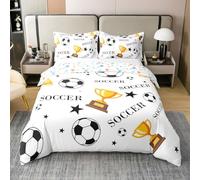 Homemissing Set di biancheria da letto con copripiumino e federe, 100% cotone, per camera da letto per ragazzi, per letto super king size, con cerniera, 3 pezzi, senza piumone