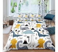 Homemissing Set di biancheria da letto per bambini con dinosauri e animali della giungla, copripiumino per ragazzi e ragazze, biancheria da letto per letto singolo