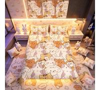 Homemissing Set di biancheria da letto per bambini con simpatico gatto cartone animato pecora coniglio copripiumino ragazzi ragazze animali kawaii regalo amante degli animali leggero