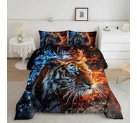 Homemissing Set di biancheria da letto singolo con tigre 3D, per bambini e ragazze, con stampa animalier 3D, ultra morbido, fresco, piumino, piumone con inserto