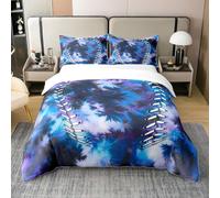 Homemissing Set di biancheria da letto super king size per bambini blu viola acquerello tie dye set copripiumino per adolescenti softball boho hippie copripiumino 100% cotone regalo per gli amanti del
