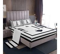 Homemissing Set di lenzuola a tema nautico per bambini ragazzi ragazze Decor Ocean Coastal lenzuola con tasca profonda lenzuolo con angoli in microfibra matrimoniale