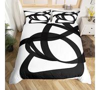 Homemissing Stripe Line Set Copripiumino 230x220cm Kids Geometric Set Coperteletto Per Trapuntina For Boys Girls Teens Black And White Duvet Cover Breathable Abstract Copriletto DecorModern Art