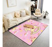 Homemissing Tappeto con castello delle principesse sognanti, 100 x 150 cm, per camera da letto e soggiorno, morbido, antiscivolo, grazioso tappeto decorativo per interni, per casa, sala da pranzo