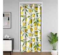Homemissing Tenda per porta armadio con motivo limone, per soggiorno, 86 x 203 cm, tenda per porta floreale con limone, decorazione per la privacy, porte estive con frutta con finestre natura