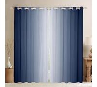 Homemissing Tende oscuranti sfumate blu navy e bianco, tende per camera da letto e soggiorno, per bambini, donne, uomini, ombre, 30%-50%, tende oscuranti geometriche, tendaggi per finestre, 167,6 x