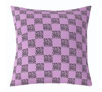Homemissing Zebra Plaid Fodere per Cuscini Decorativi 1 Pcs 55x55cm | Violetta nero Buffalo Checkered per Divano Sedia Cuscini arte moderna ultra morbido microfibra Copricuscini per divano