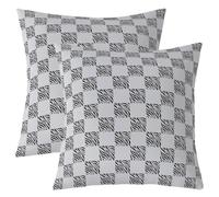 Homemissing Zebra PlaidFodere per Cuscini Decorativi 2 Pcs 45x45cm | Gray nero Buffalo Checkered per Divano Sedia Cuscini arte moderna ultra morbido microfibra Copricuscini per divano